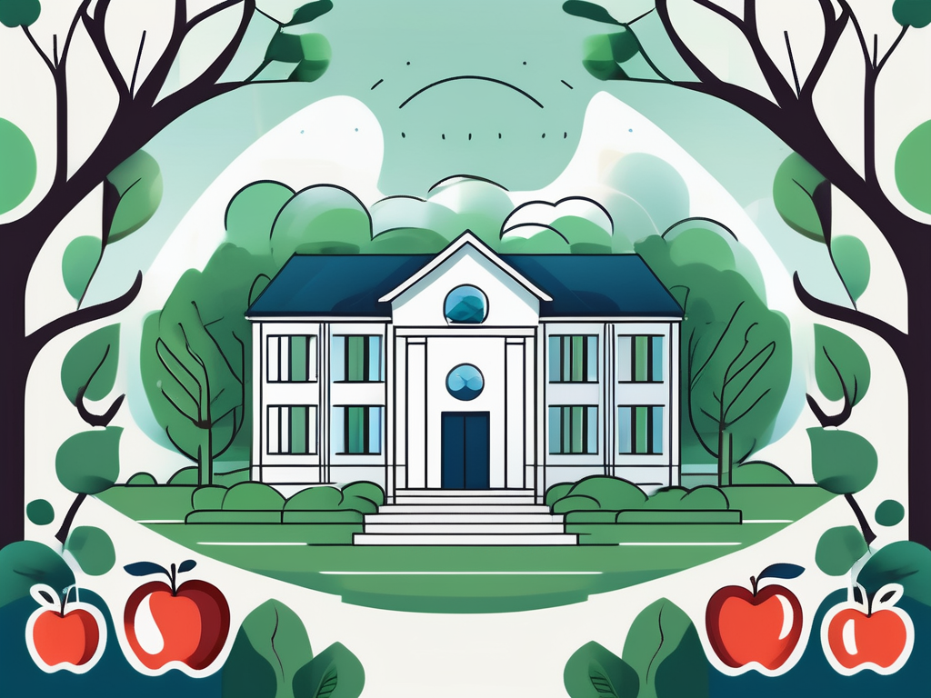 Illustration of post: Choosing the Right Residential Eating Disorder Treatment: What You Need to Know showing a serene and welcoming building surrounded by nature